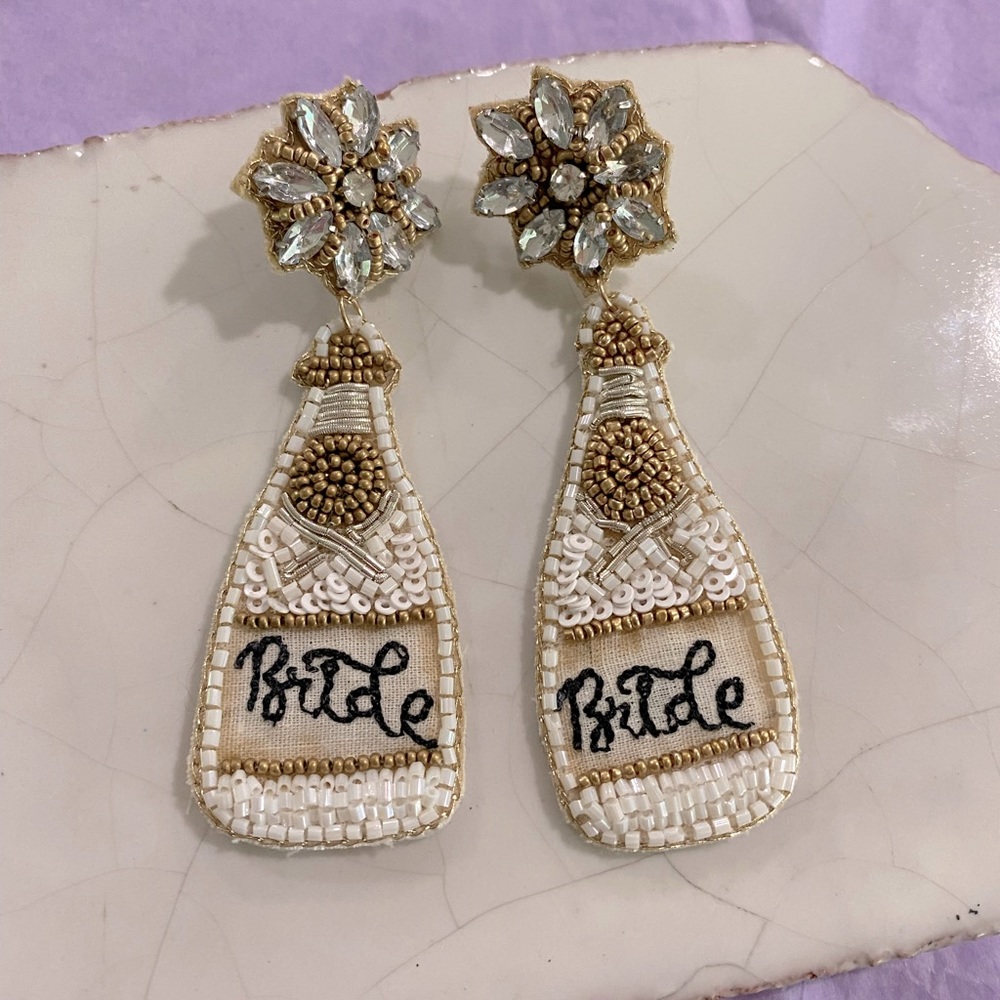 Team Bride Champagne earrings